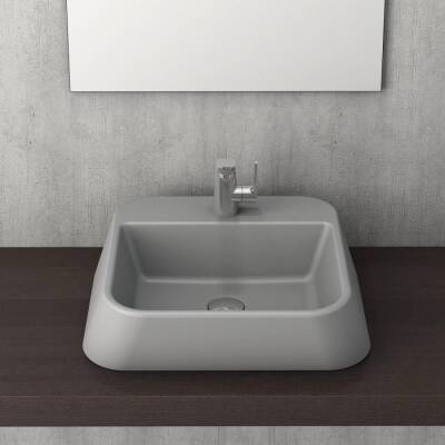 Bocchi Firenze Batarya Banklı Çanak Lavabo Mat Gri 1074-006-0126 - BOCCHI (1)