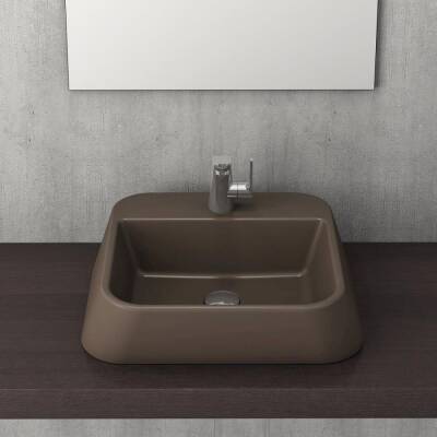 Bocchi Firenze Batarya Banklı Çanak Lavabo Mat Kahverengi 1074-025-0126 - BOCCHI (1)
