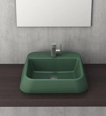 Bocchi Firenze Batarya Banklı Çanak Lavabo Mat Yeşil 1074-027-0126 - BOCCHI (1)