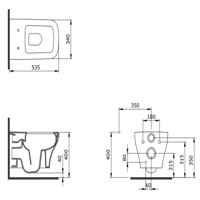 Bocchi Firenze Rimless Asma Klozet, P.Burgonya Bordosu - BOCCHI (1)