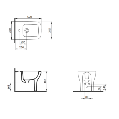Bocchi Firenze Yerden Bide 52 cm, Mat Somon - BOCCHI (1)