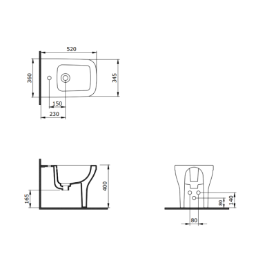 Bocchi Firenze Yerden Bide 52 cm, Parlak Bisküvi - BOCCHI (1)