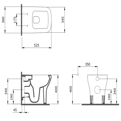 Bocchi Firenze Yerden Klozet Parlak Bisküvi - BOCCHI (1)