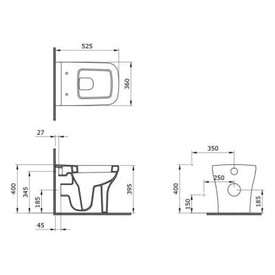 Bocchi Firenze Yerden Klozet Parlak Siyah Kapak Hariçtir 1298-005-0128 - BOCCHI (1)