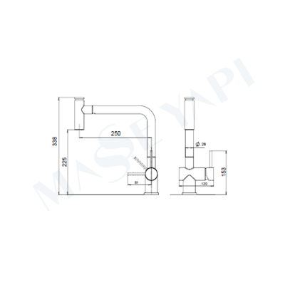 Bocchi Forlı Tek Kumandalı Eviye Bataryası Spreyli Avena Granit Eviye - BOCCHI (1)