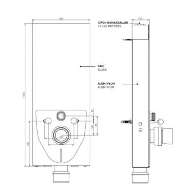 Bocchi Glassbox Rezervuar Seti (Yerden Klozet Hariç) Beyaz 8100-1003 - BOCCHI (1)