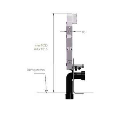 Bocchi Gömme Rezervuar Tuğla Duvar İçi Metal Ayaklı 8000-1000 - BOCCHI (2)