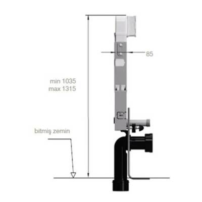 Bocchi Gömme Rezervuar Tuğla Duvar İçi Metal Ayaklı 8000-1000 TKM - BOCCHI (2)