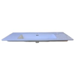 Bocchi Hav Tezgahüstü Lavabo 120 cm Parlak Beyaz 1606-001-0926 - 3