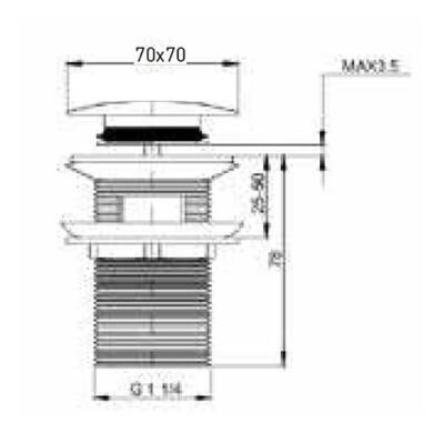 Bocchi Kare Lavabo Süzgeçi Su Taşma Delikli Krom 6190 0004 - BOCCHI (1)