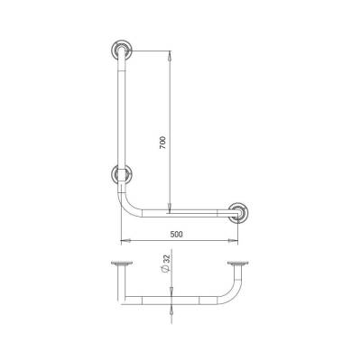 Bocchi L Tipi Tutunma Barı Mat Paslanmaz Çelik TBPC-101-0090 - BOCCHI (1)