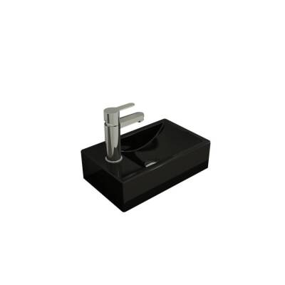 Bocchi Lavabo Milano Dar Sol 37 Cm Parlak Siyah 1418-005-0126 - BOCCHI