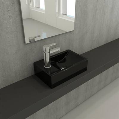 Bocchi Lavabo Milano Dar Sol 37 Cm Parlak Siyah 1418-005-0126 - BOCCHI (2)