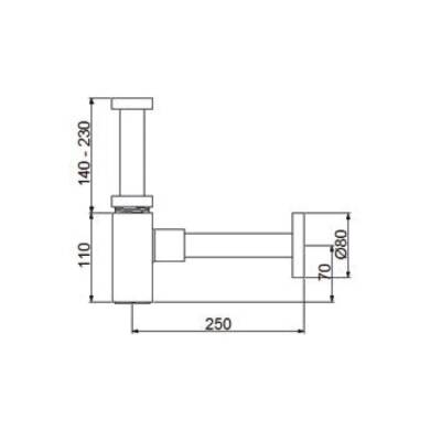 Bocchi Lavabo Sifonu Kare Pirinç 6180 0003 - BOCCHI (1)
