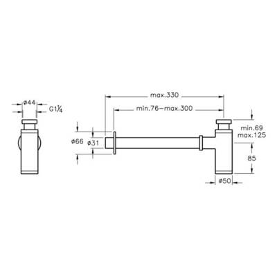 Bocchi Lavabo Sifonu, T Tipi, Altın 6180 0002 EG - BOCCHI (1)