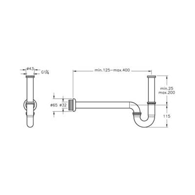 Bocchi Lavabo Sifonu U Tipi Krom 6180 0001 - BOCCHI (1)