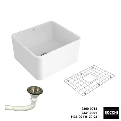 Bocchi Lavello 50 cm Seramik Eviye (Tel Izgara ve Sifon Dahil ) - BOCCHI