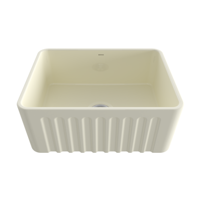 Bocchi Lavello 61 cm Dekorlu Mutfak Eviyesi Parlak Bisküvi - BOCCHI