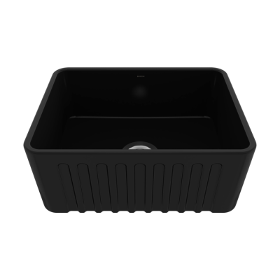 Bocchi Lavello 61 cm Dekorlu Mutfak Eviyesi Parlak Siyah - BOCCHI