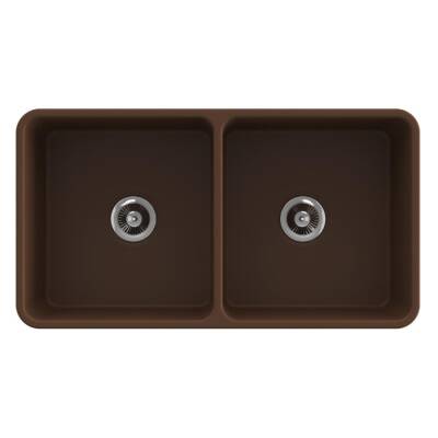 Bocchi Lavello Dekorlu Çift Gözlü Mutfak Eviyesi 85 Cm Mat Kahverengi 1094-025-0120 - BOCCHI (1)