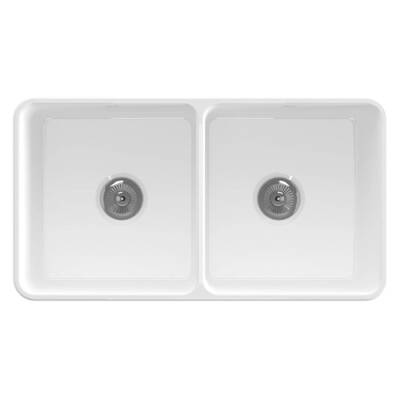 Bocchi Lavello Dekorlu Çift Gözlü Mutfak Eviyesi 85 Cm Parlak Beyaz 1094-001-0120 - BOCCHI (1)