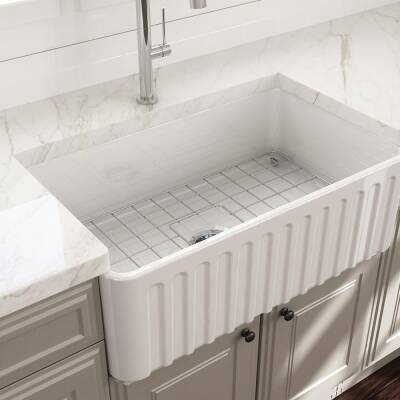 Bocchi Lavello Desenli Seramik Eviye, 76 cm, Parlak Beyaz 1336-001-0120 - BOCCHI (1)