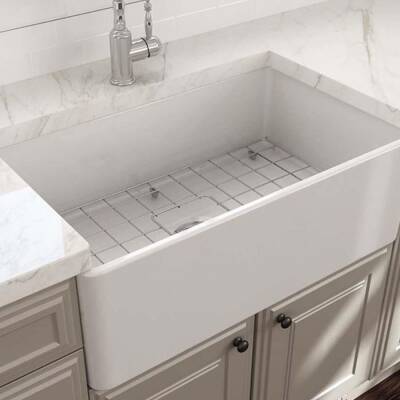 Bocchi Lavello Mutfak Eviyesi 76 cm Parlak Beyaz 1138-001-0120-03 - BOCCHI