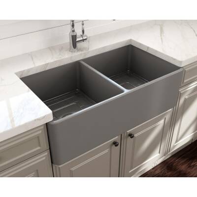 Bocchi Lavello Mutfak Eviyesi 85 cm Çift Gözlü Mat Gri 1139-006-0120-03 - BOCCHI (1)