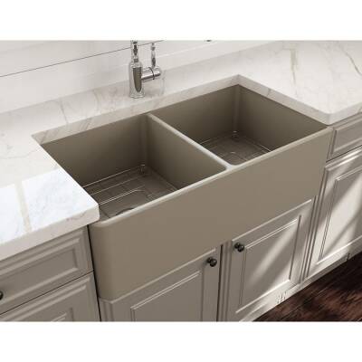 Bocchi Lavello Mutfak Eviyesi 85 cm Çift Gözlü Mat Kaşmir 1139-011-0120-03 - BOCCHI