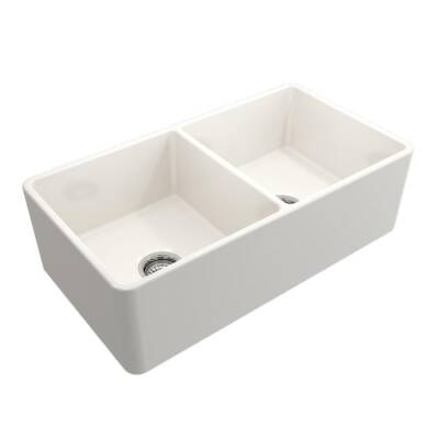 Bocchi Lavello Mutfak Eviyesi 85 cm Çift Gözlü Parlak Bisküvi 1139-014-0120-03 - BOCCHI