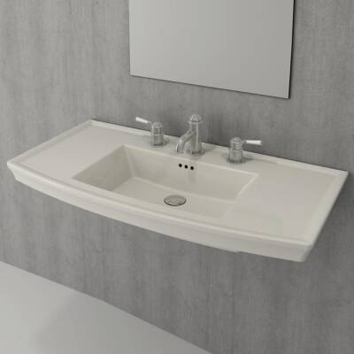 Bocchi Lavita 100 cm Lavabo Bir Armatür Delikli Parlak Bisküvi 1168-014-0126 - BOCCHI