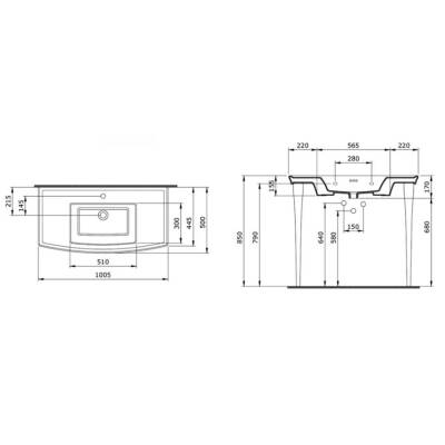 Bocchi Lavita 100 cm Lavabo Bir Armatür Delikli Parlak Bisküvi 1168-014-0126 - BOCCHI (1)