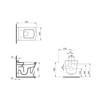 Bocchi Lavita Asma Klozet Mat Beyaz Kapak Hariç 1177-002-0128 - BOCCHI (2)