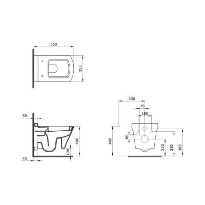 Bocchi Lavita Asma Klozet Mat Siyah Kapak Hariç 1177-004-0128 - BOCCHI (2)