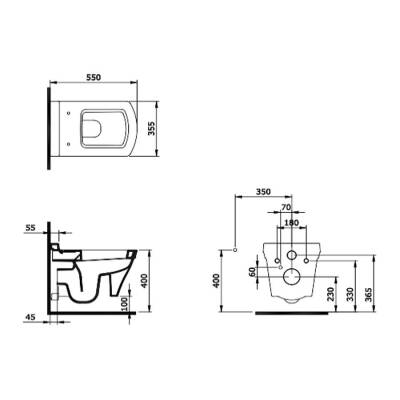 Bocchi Lavita Parlak Beyaz Asma Klozet Kapak Dahil 1177-001-0128 - BOCCHI (2)