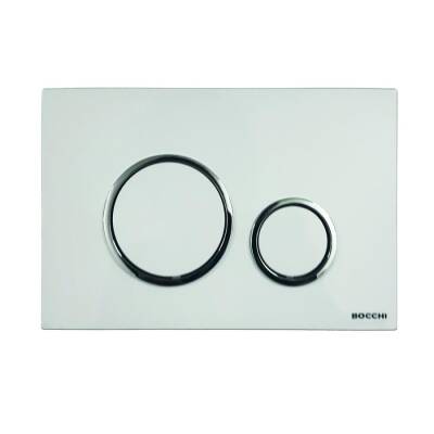 Bocchi Magre Ring Yuvarlak Gömme Rezervuar Kumanda Paneli Beyaz Krom 8200-0045 - BOCCHI