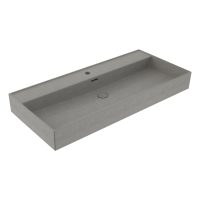 Bocchi Milano 100 cm Tezgah Üstü Lavabo Mat Beton - BOCCHI