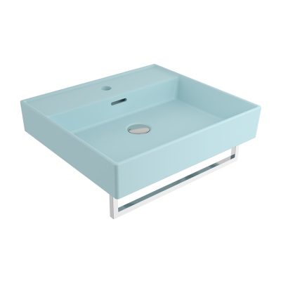 Bocchi Milano 50 cm Lavabo Batarya Delikli Mat Buz Mavisi - BOCCHI