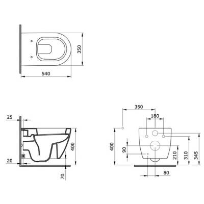 Bocchi Milano Asma Klozet Mat Beyaz Kapak Hariç 1375-002-0128 - BOCCHI (1)