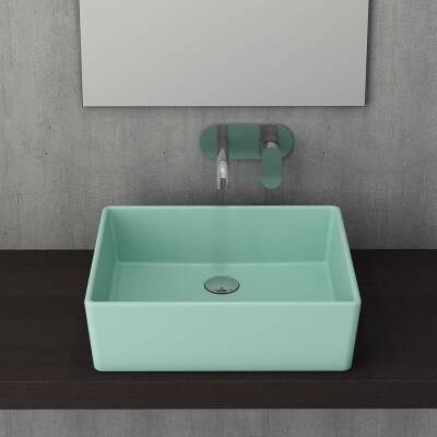 Bocchi Milano Çanak Lavabo 50 cm Mat Mint Yeşil 1215-033-0125 - BOCCHI (1)