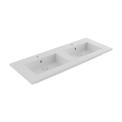 Bocchi Milano Çift Gözlü Lavabo 120 cm Mat Beyaz 1111-002-0126 - BOCCHI