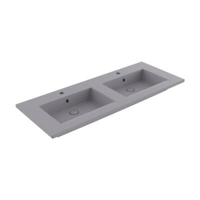 Bocchi Milano Çift Gözlü Lavabo 120 cm Mat Gri 1111-006-0126 - BOCCHI