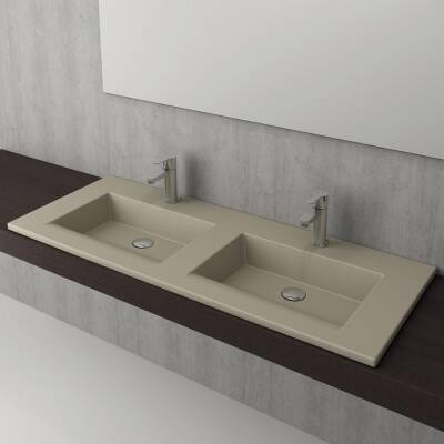 Bocchi Milano Çift Gözlü Lavabo 120 cm Mat Kaşmir 1111-011-0126 - BOCCHI (1)