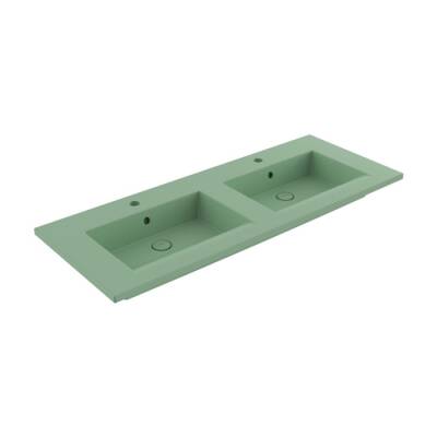 Bocchi Milano Çift Gözlü Lavabo 120 cm Mat Mint Yeşil 1111-033-0126 - BOCCHI