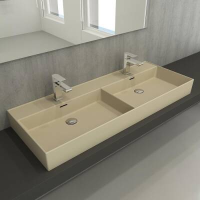 Bocchi Milano Çift Gözlü Lavabo 120 cm Mat Yasemin 1393-007-0132 - BOCCHI (1)