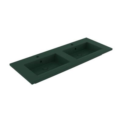 Bocchi Milano Çift Gözlü Lavabo 120 cm Mat Yeşil 1111-027-0126 - BOCCHI