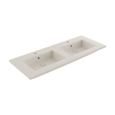 Bocchi Milano Çift Gözlü Lavabo 120 cm Parlak Bisküvi 1111-014-0126 - BOCCHI