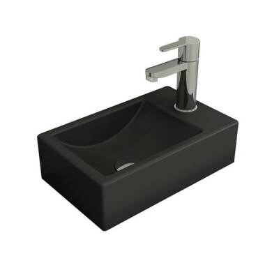 Bocchi Milano Dar Sağ Lavabo 37 Cm Mat Antrasit 1419-020-0126 - BOCCHI