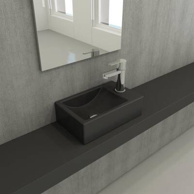 Bocchi Milano Dar Sağ Lavabo 37 Cm Mat Antrasit 1419-020-0126 - BOCCHI (1)