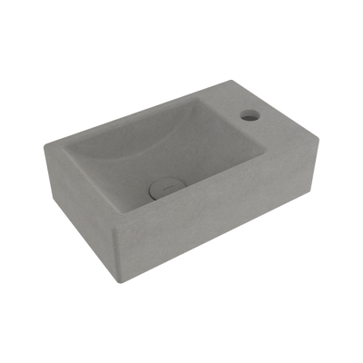 Bocchi Milano Dar Sağ Lavabo 37 cm Mat Beton - BOCCHI